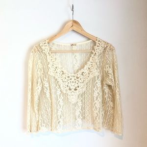 Hollister lace crop top size large